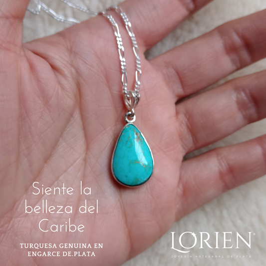 Collar "Cancún" de plata y turquesa genuina