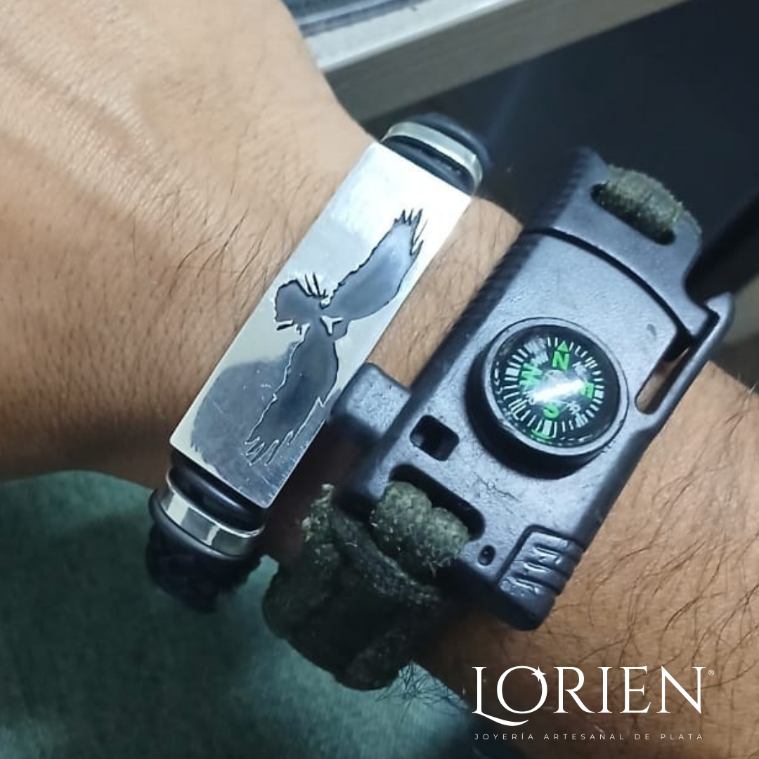 Pulsera "Ravenlord" de plata 925 para caballero