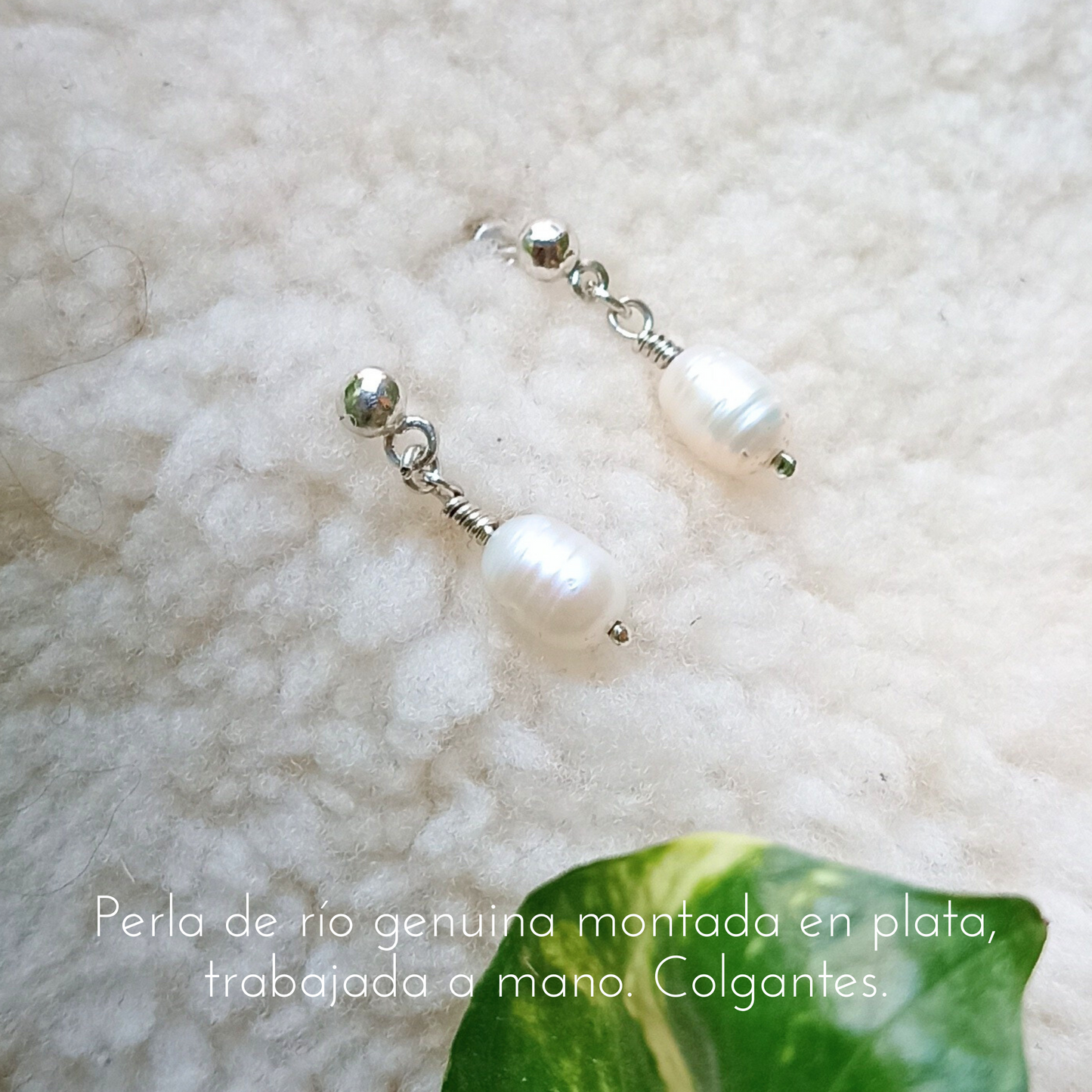 Aretes "Coquette" de plata 925 y Perla de río