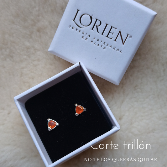 Aretes "Verano" de ópalo de fuego y plata 925