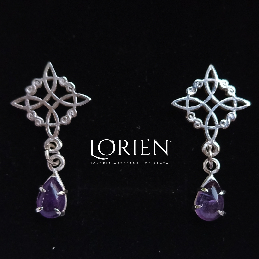 Aretes Nudo de Bruja "Twin Drops" plata 925