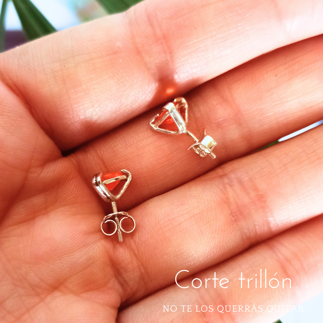 Aretes "Verano" de ópalo de fuego y plata 925