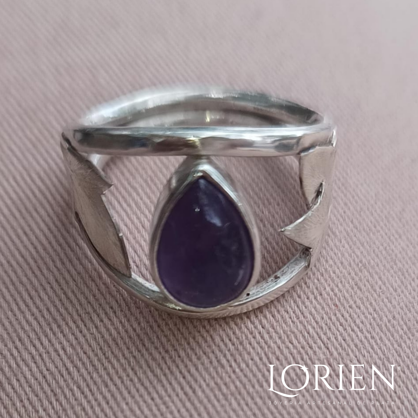 Juego "Hiedra" en plata 925 y Amatista