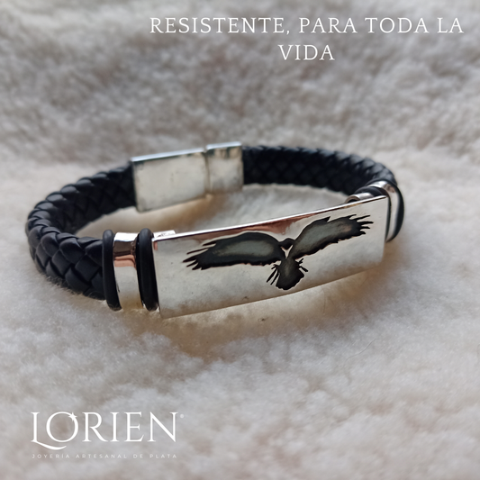 Pulsera "Ravenlord" de plata 925 para caballero
