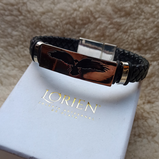 Pulsera "Ravenlord" de plata 925 para caballero