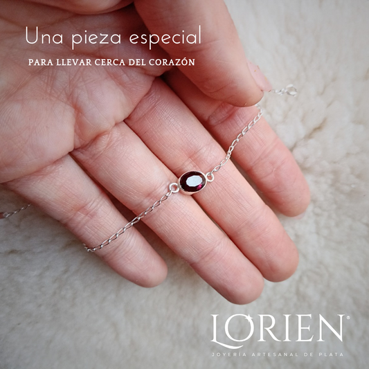 Pulsera "Sofía" piedra genuina sobre plata 925