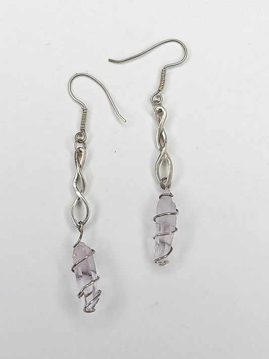 Aretes "Maestro" de plata 925 con puntas de amatista