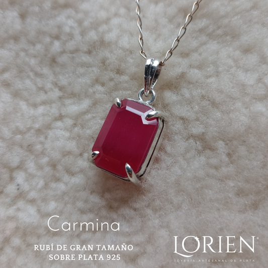 Collar "Carmina" de rubí sobre plata 925