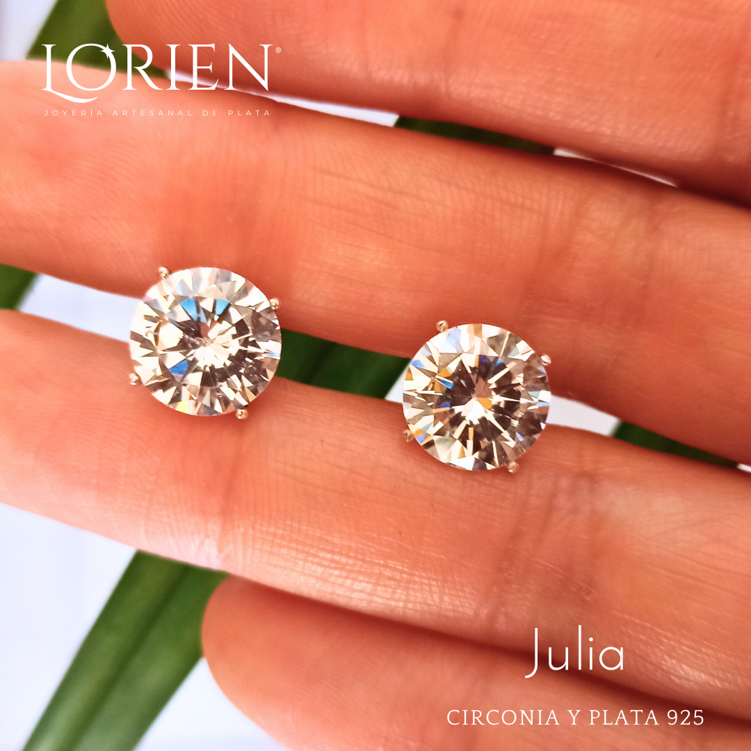 Aretes "Julia" de circonia y plata 925