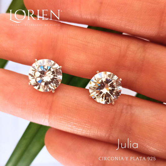 Aretes "Julia" de circonia y plata 925
