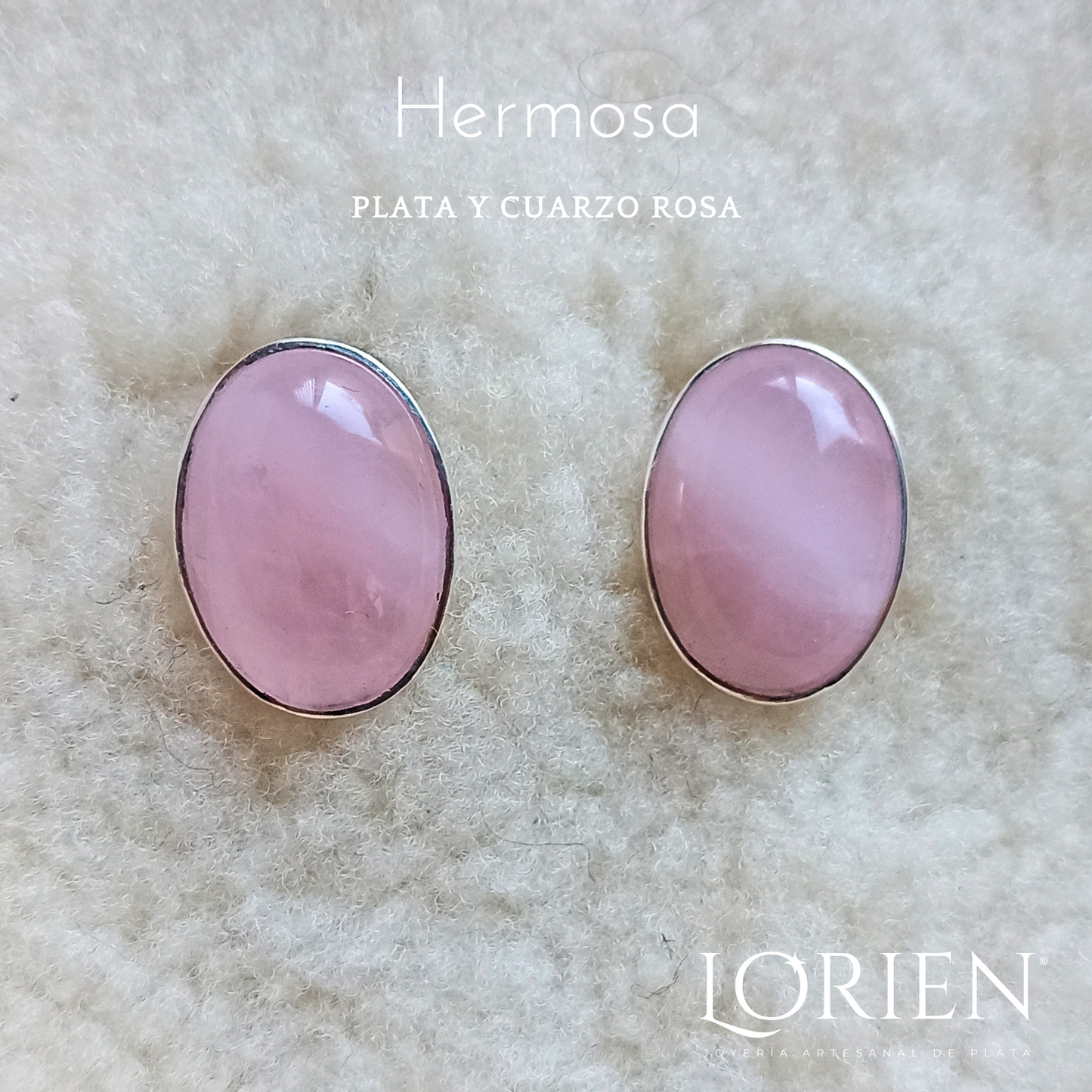 Aretes "Hermosa" plata 925 y piedra.