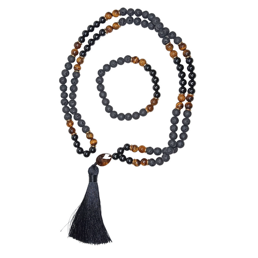Japa Mala con pulsera "Ojo de Tigre"