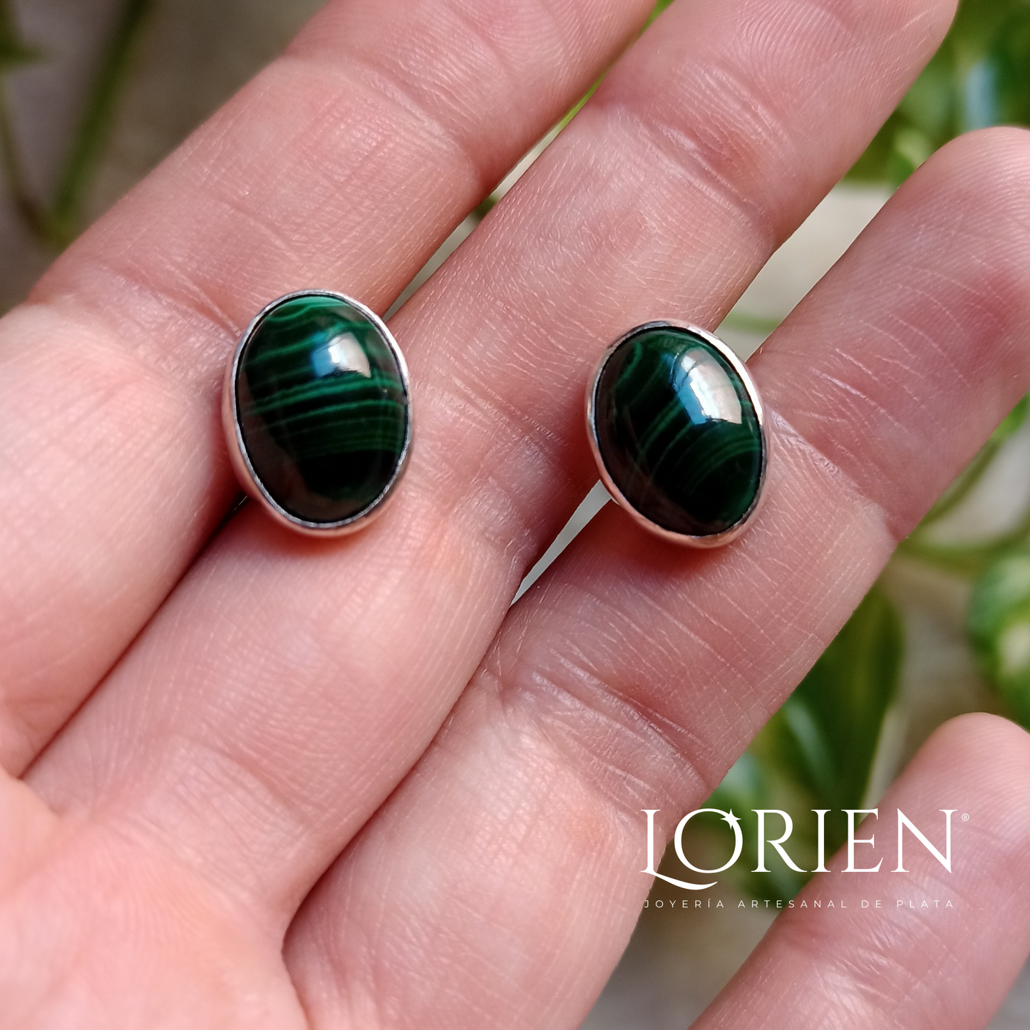 Witch's Knot Set "GreenJoy" in 925 Silver and Malachite
