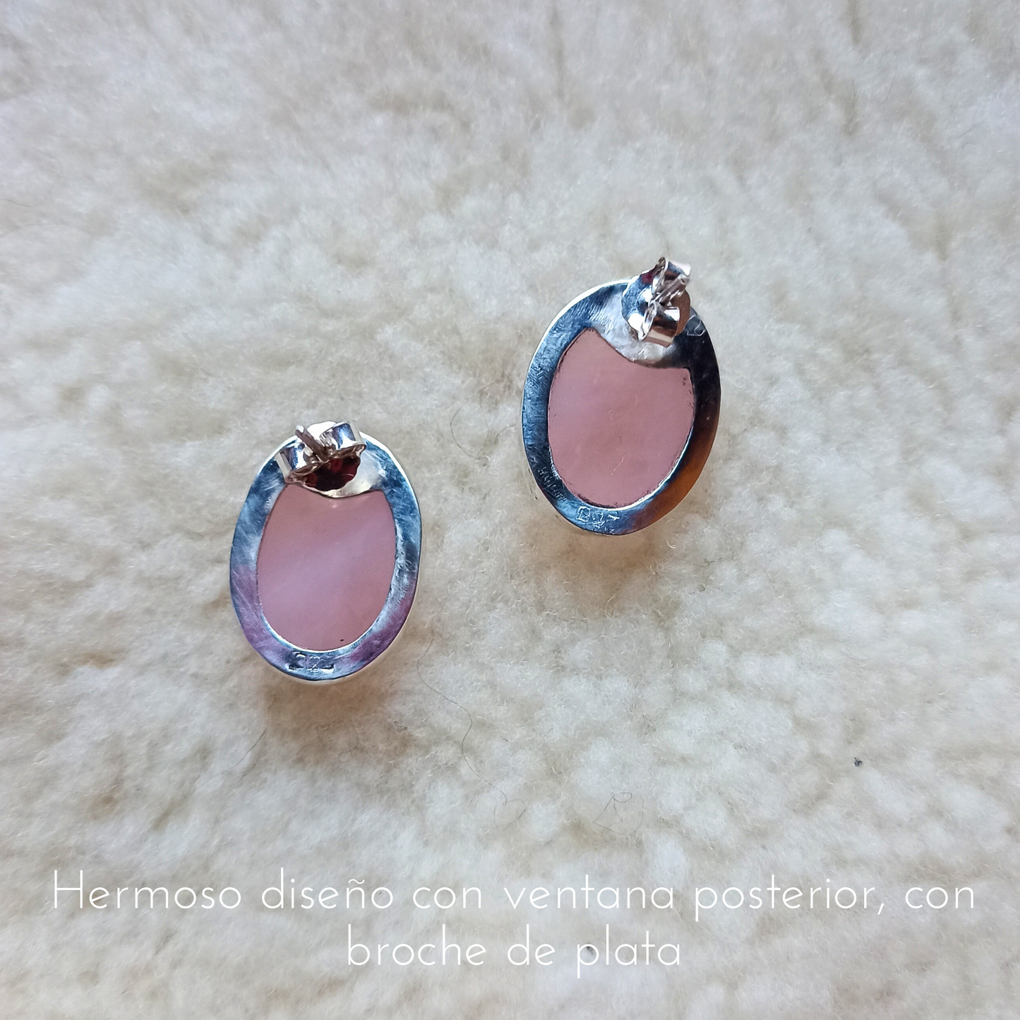 Aretes "Hermosa" plata 925 y piedra.