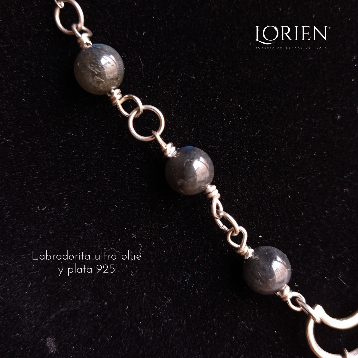 Midnight Sky Blue Labradorite Witch Knot Necklace 