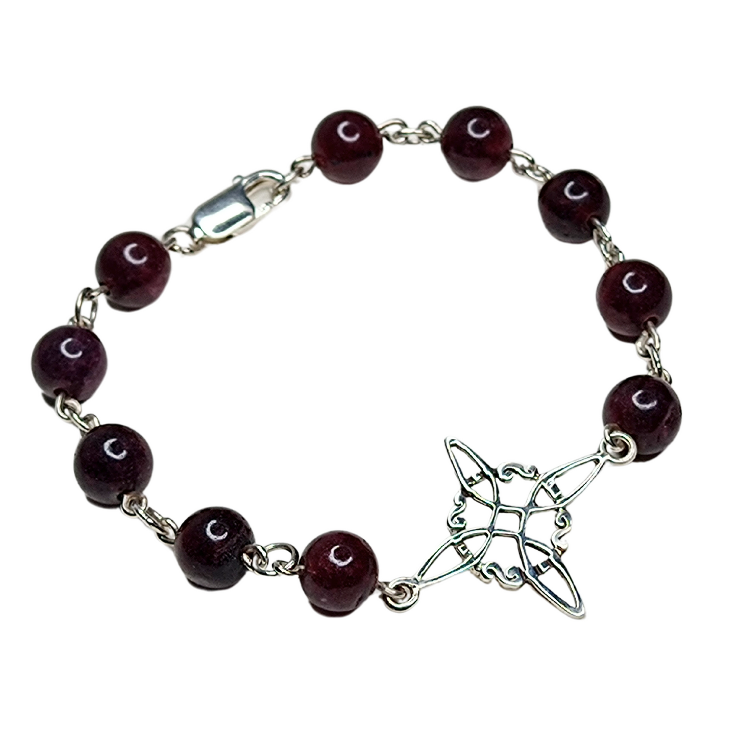 Witch Knot Bracelet with Garnets "Strength"
