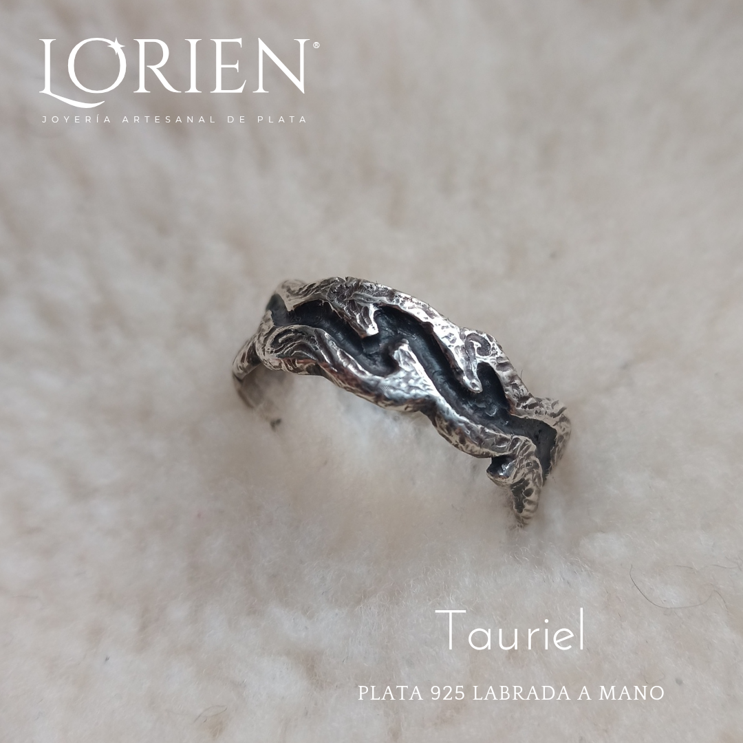Juego "Elanor y Tauriel" en plata 925 con zafiro natural