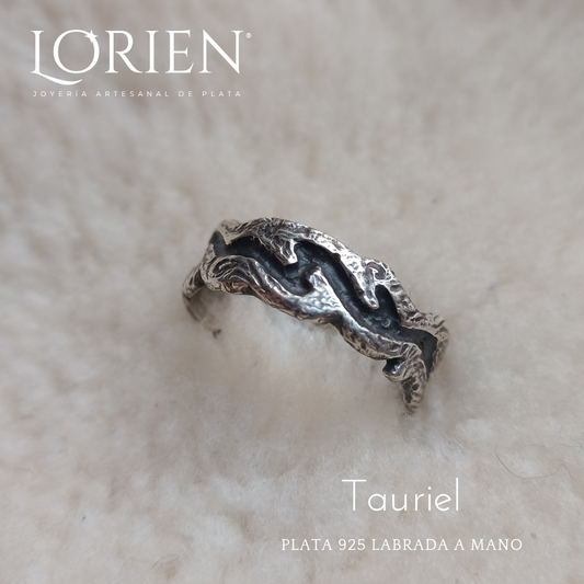 Juego "Elanor y Tauriel" en plata 925 con zafiro natural