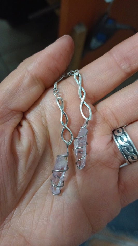 Aretes "Maestro" de plata 925 con puntas de amatista