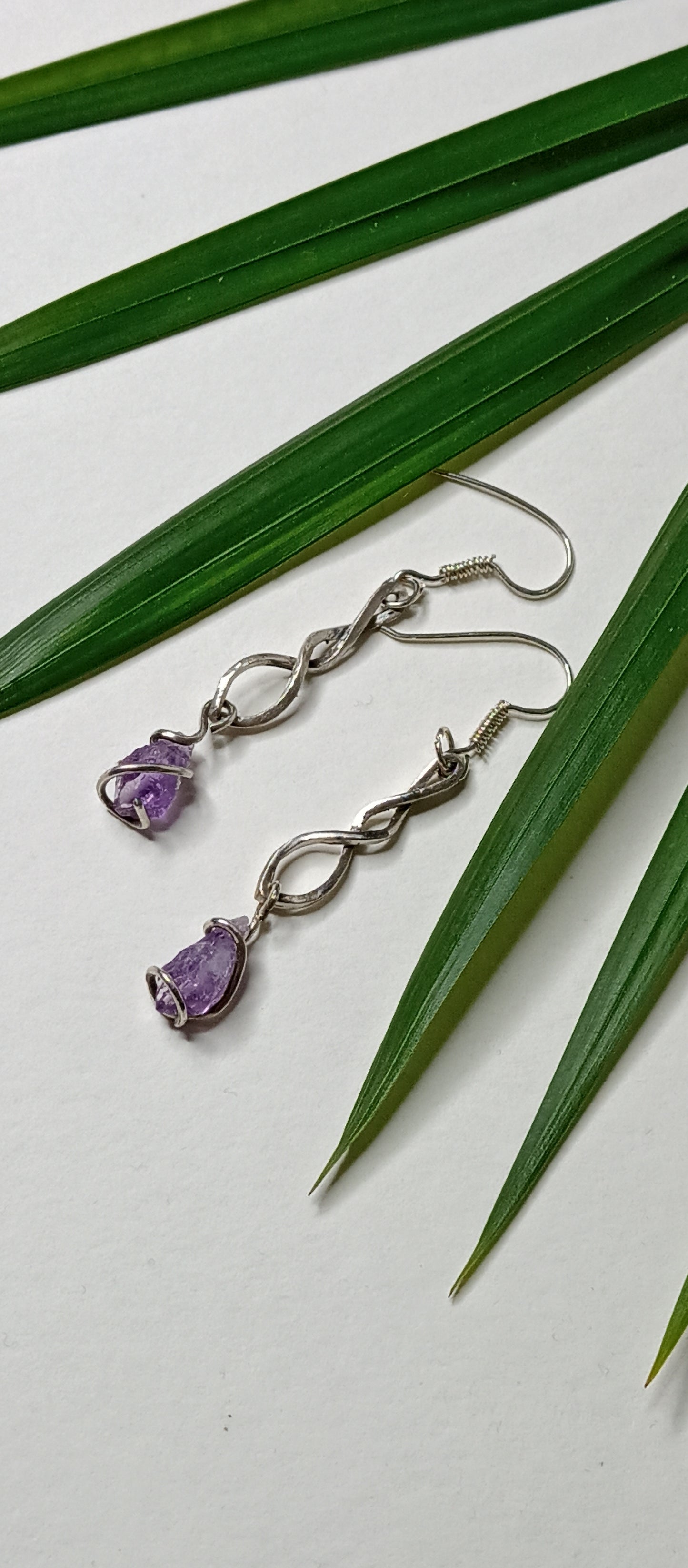 Aretes "Daedra" con amatista en plata 925