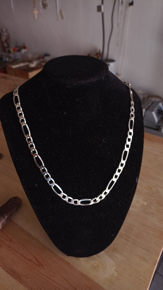 Cadena "Fierce" tejido cartier 3 x 1 plata sólida 925 para caballero